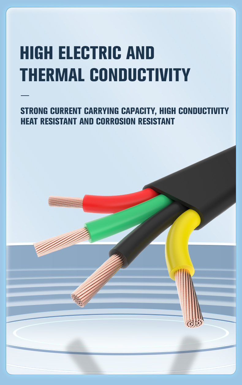Waterproof Flexible PVC Rubber Insulated Flat Submersible Pump Cable(图3)
