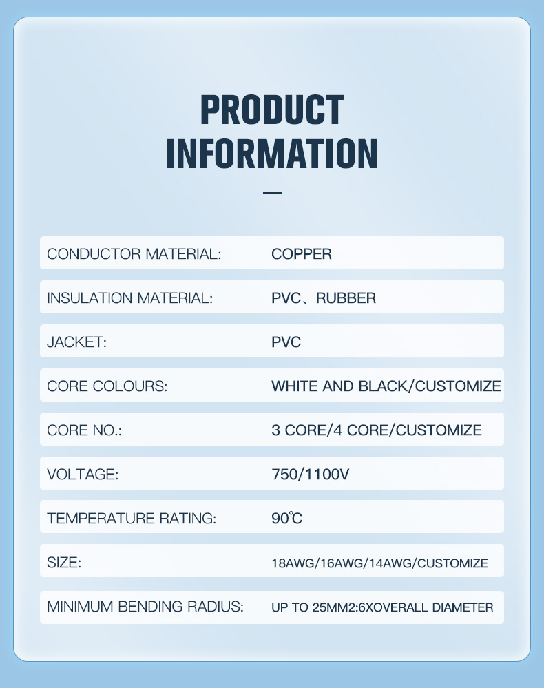Waterproof Flexible PVC Rubber Insulated Flat Submersible Pump Cable(图14)