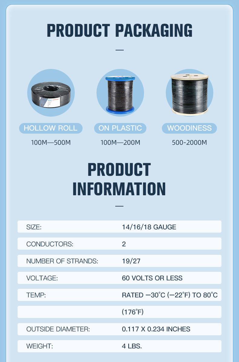 18/2 AWG Red/Black Unsheathed Bonded Parallel Wire 2 Way(图5)