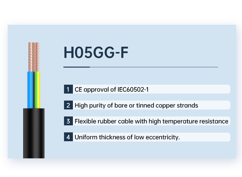 Electric H05GG-F Flexible Cable 2x4mm2 Wire(图2)