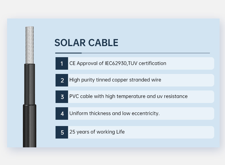 1500v Standard 6mm DC Solar Cable  For PV Power(图2)