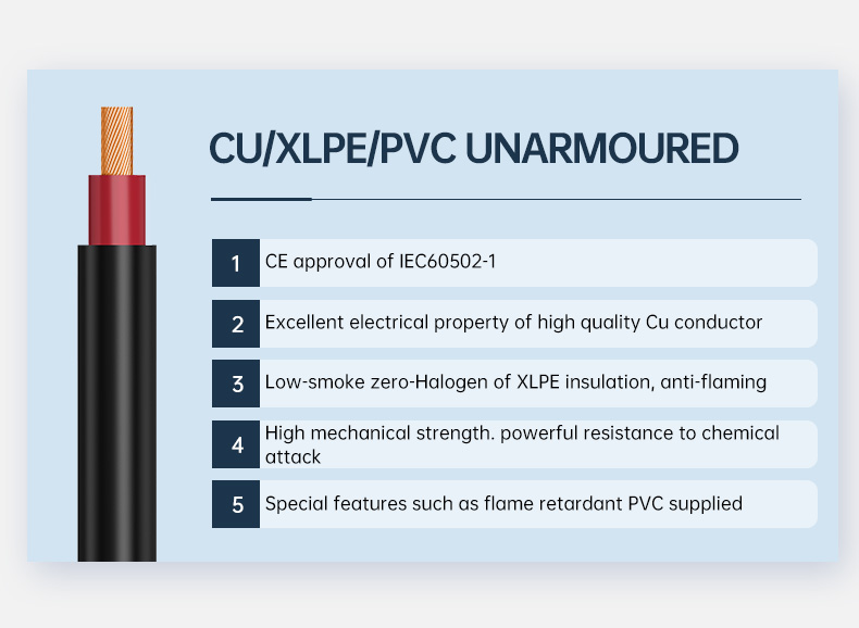 N2XY CU/XLPE/PVC 0.6/1KV  Power Cable Low Voltage Wire(图2)