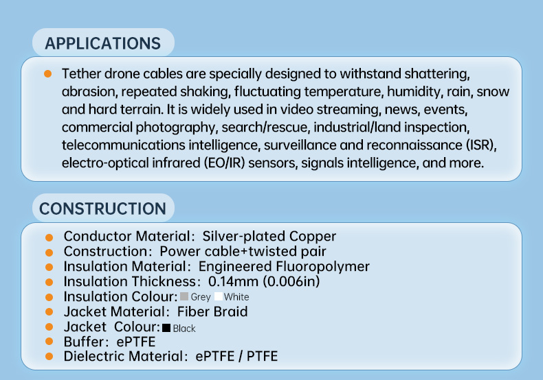 5A Tethered Drone Cables with fiber hybrid power cable(图5)
