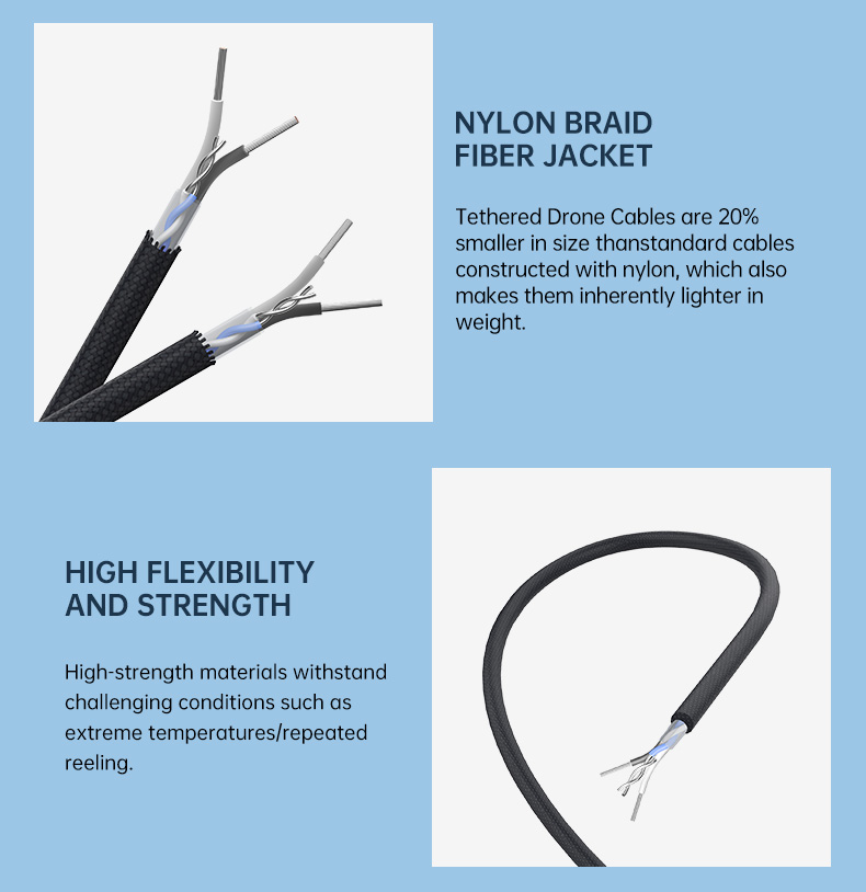 5A Tethered Drone Cables with fiber hybrid power cable(图7)