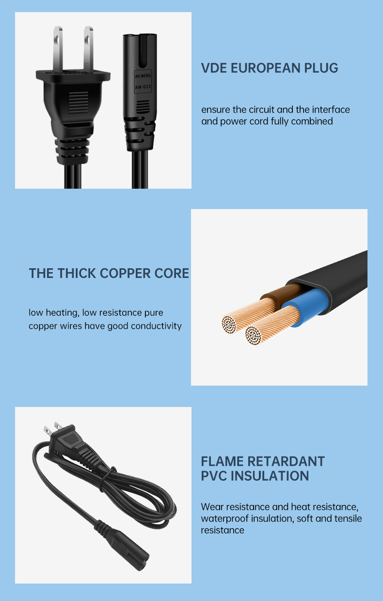 AC Cables Extension Lead US Power Cords Type(图4)
