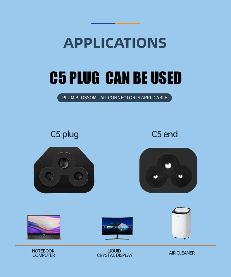 Main C5 To Uk Power Cord For Laptop Adapter(图6)